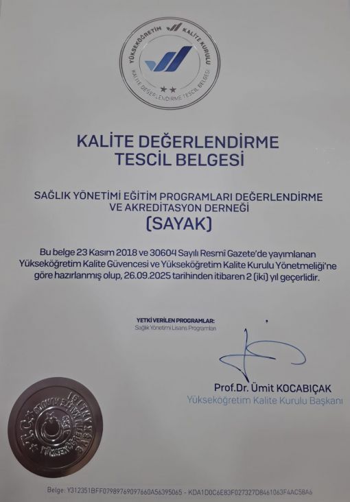 Kalite Tescil Belgesi