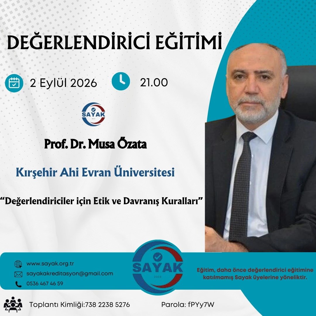02.09.2026 Tarihli Değerlendirici Eğitimi Duyurusu